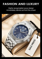 Montre à Quartz Pour Homme En Acier Inoxydable Avec Affichage De La Date