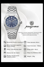 Montre à Quartz Pour Homme En Acier Inoxydable Avec Affichage De La Date