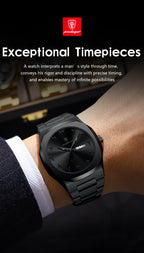 Montre militaire en acier inoxydable pour homme avec affichage du jour de la semaine