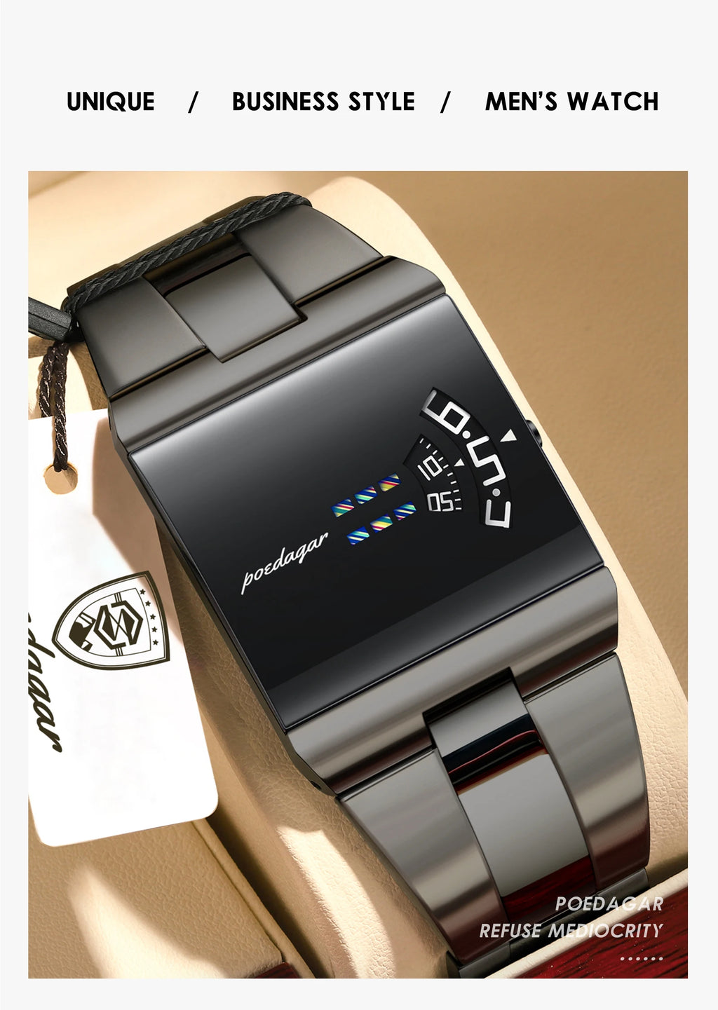 POEDAGAR Brand Business Man Watch Waterproof Stainless Steel Military Man Clock Quartz Casual Fashion Men's Watches Reloj Hombre
