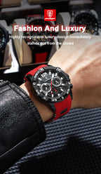 Montre Chronographe Sport Homme Quartz, Lumineuse, 3 Bar