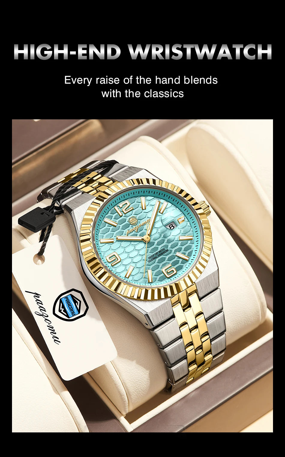 PAAZOMU Leisure Simplicity Men's Watch Roman Scale Minimalist Men's Famous Watch Night Glow Waterproof Trendy Wristwatch For Men