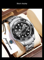 Montre Sport en Acier Inoxydable pour Homme, Quartz, Date, Jour de la Semaine