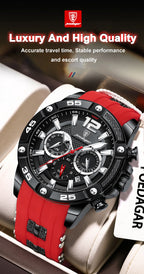 Montre Chronographe Sport Homme Quartz, Lumineuse, 3 Bar
