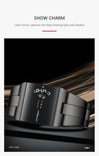 Montre d'affaires rectangulaire pour homme en acier inoxydable à quartz