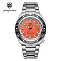 PAAZOMU Fashion Diving Watch Men's Stainless Steel Bracelet Blue Bezel Quartz Watch Calendar Luminous Hands Men's Watches Reloj