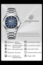 Montre habillée carrée en cuir pour homme avec affichage de la date