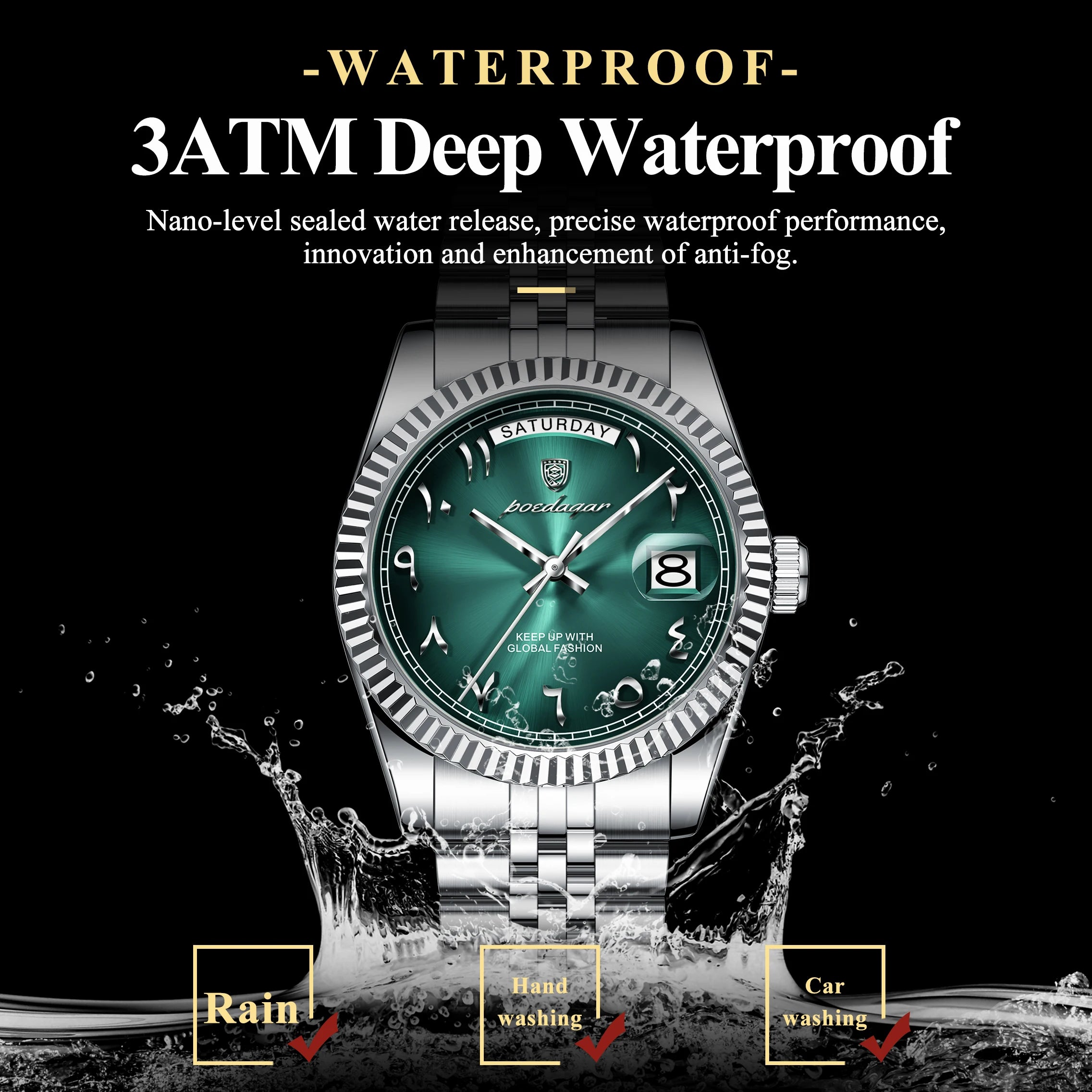 POEDAGAR Original Trendy Male Clock Waterproof Date Week Fashion Men's Watch Stainless Steel Luxury Quartz Watches For Men Reloj