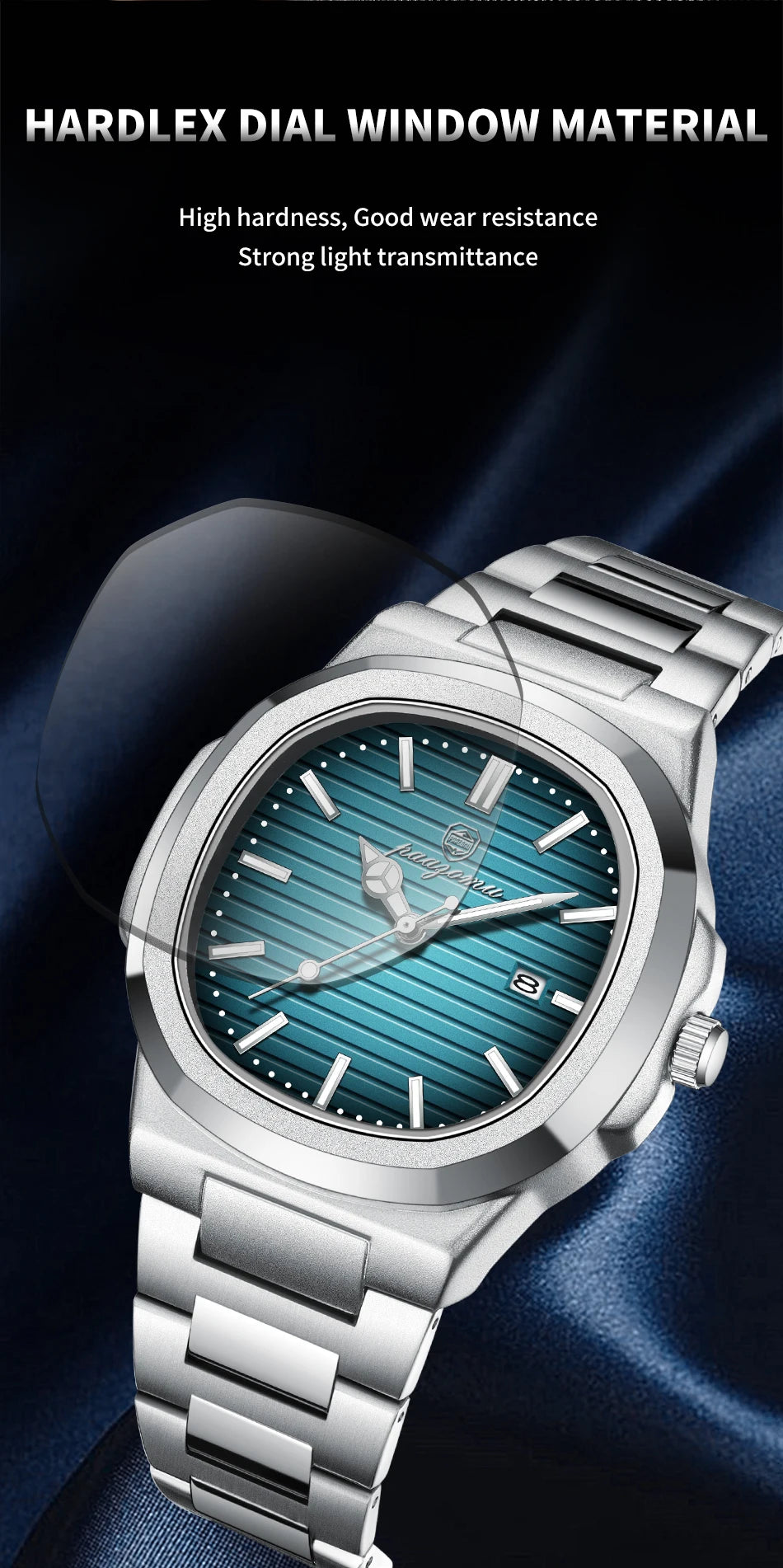 PAAZOMU Top Fashion Square Men Clock Stainless Steel Waterproof Luminous Date Exquisite Male Wristwatch Quartz Watches For Men