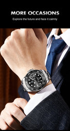 Montre Sport en Acier Inoxydable pour Homme, Quartz, Date, Jour de la Semaine
