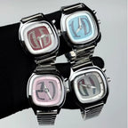 Montre homme à quartz en acier inoxydable à double affichage