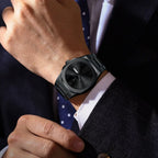 Montre militaire en acier inoxydable pour homme avec affichage du jour de la semaine
