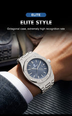Montre à Quartz Pour Homme En Acier Inoxydable Avec Affichage De La Date