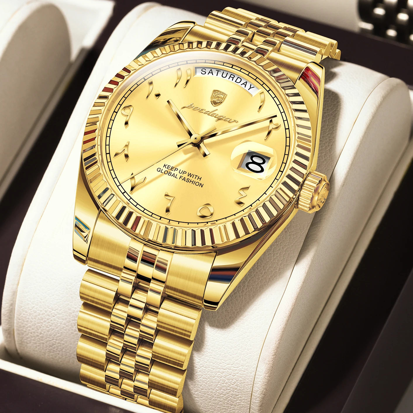 Montre à Quartz Homme en Acier Inoxydable – Étanche & Date