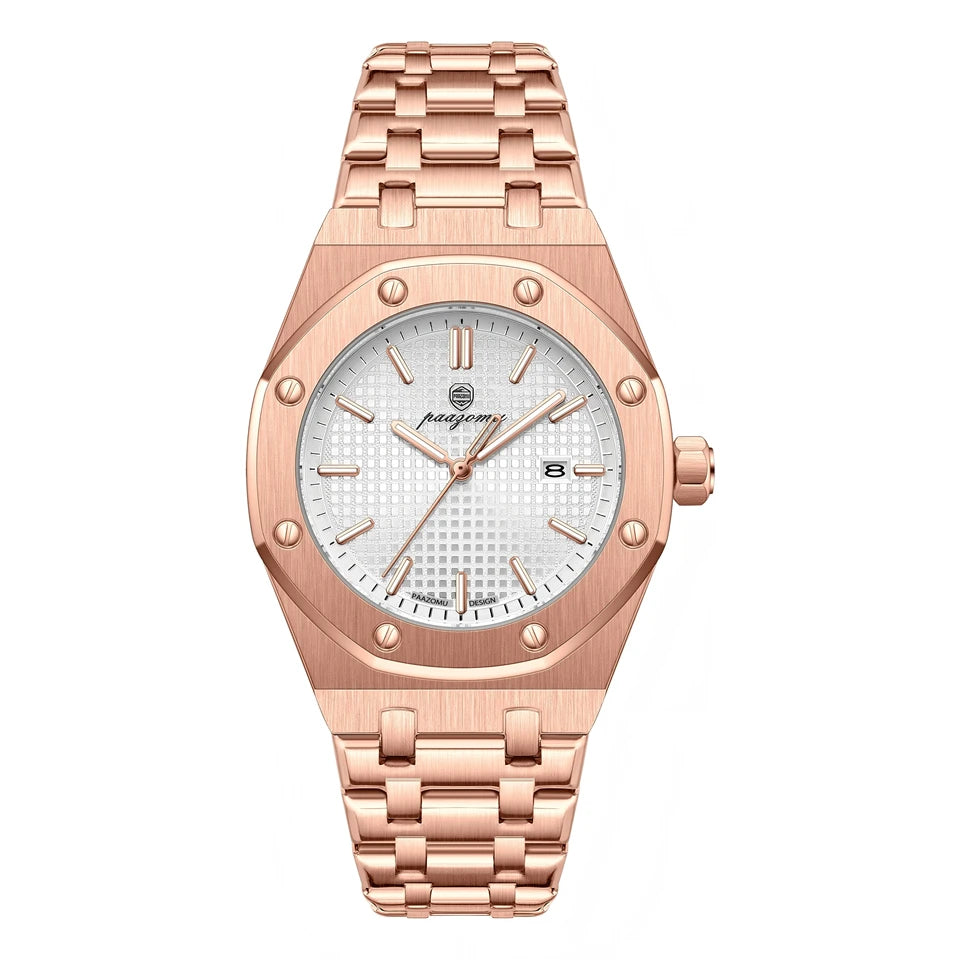 Montre à Quartz Pour Homme En Acier Inoxydable Avec Affichage De La Date