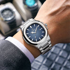 Montre carrée en acier inoxydable pour hommes – Lumineuse et étanche