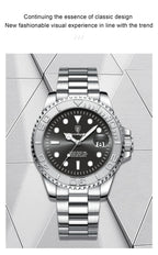Montre à Quartz pour Homme en Acier Inoxydable – Lumineuse et Étanche à 3 ATM