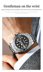 Montre à Quartz pour Homme en Acier Inoxydable – Lumineuse et Étanche à 3 ATM