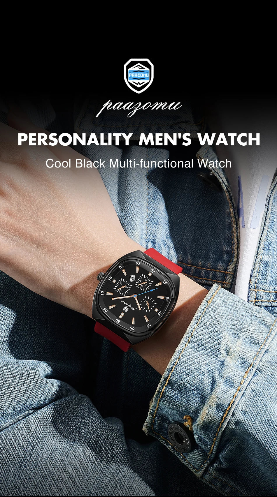 PAAZOMU Casual Sport Men Watch Top Brand Luxury  Quartz Watches For Men Waterproof Luminous Auto Date Male Watch Reloj Hombre