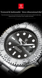 Montre à Quartz pour Homme en Acier Inoxydable – Lumineuse et Étanche à 3 ATM