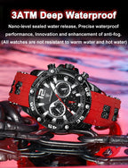 Montre Chronographe Sport Homme Quartz, Lumineuse, 3 Bar