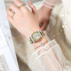 Montre habillée en acier inoxydable pour femme – Date et aiguilles luminescentes