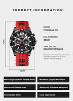 Montre Chronographe Sport Homme Quartz, Lumineuse, 3 Bar