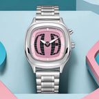 Montre homme à quartz en acier inoxydable à double affichage