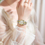 Montre habillée en acier inoxydable pour femme – Date et aiguilles luminescentes