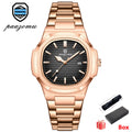 PAAZOMU Trend Men's Watches Classic Fashion Original Quartz Watch for Man Square Dial Waterproof Luminous Date Wristwatch Reloj