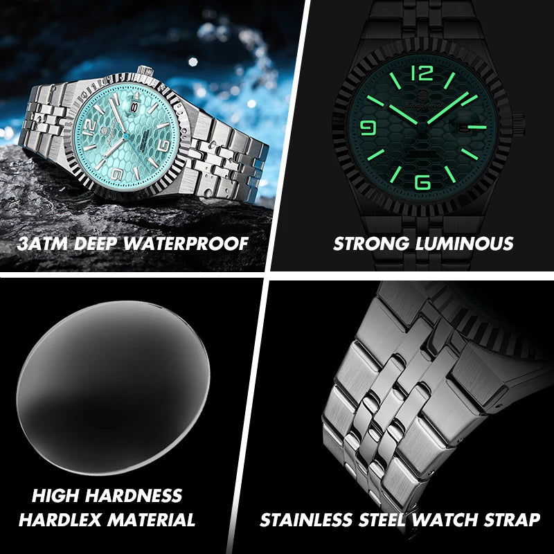 PAAZOMU Leisure Simplicity Men's Watch Roman Scale Minimalist Men's Famous Watch Night Glow Waterproof Trendy Wristwatch For Men