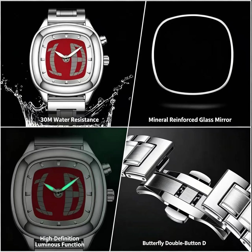 2026 Fashionable Creative Men's Watch Y2k Ins Style Pointer Digital Dual Display Luminous Men Quartz Watch Relojes Para Hombres