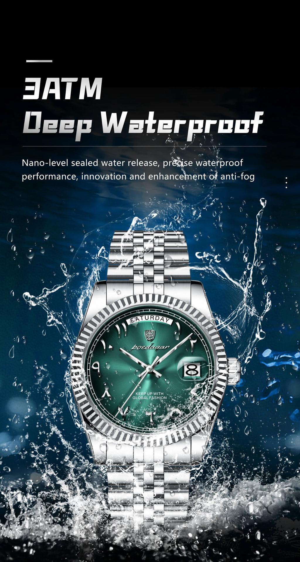POEDAGAR Original Trendy Male Clock Waterproof Date Week Fashion Men's Watch Stainless Steel Luxury Quartz Watches For Men Reloj