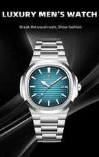 Montre à quartz pour hommes à cadran carré – Étanche et lumineuse