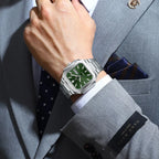 Montre carrée en acier inoxydable pour homme – Lumineuse et étanche