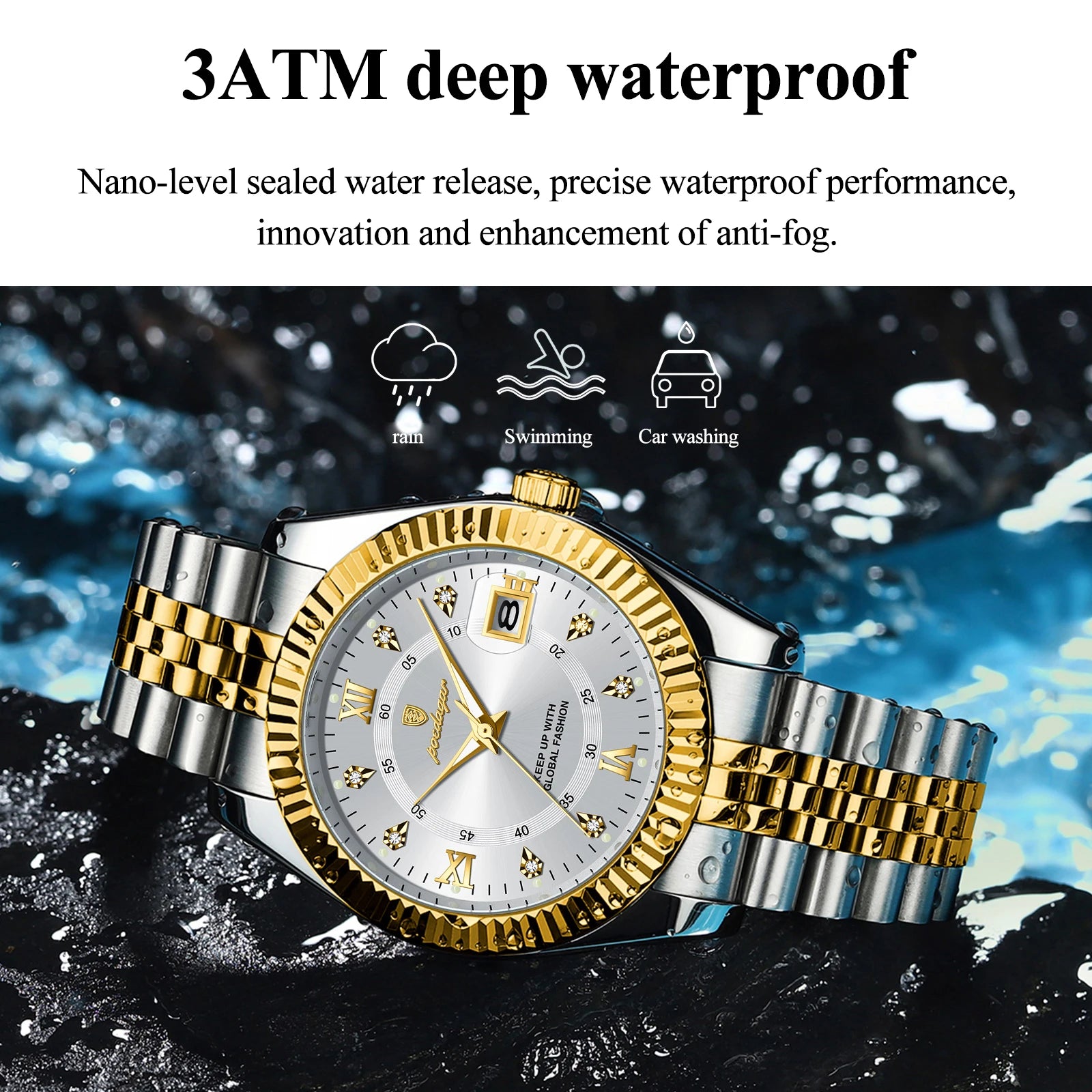 POEDAGAR Trendy Business Men Watch Waterproof Stainless Steel Luminous Original Classic Man Watches Date Quartz Men's Wristwatch
