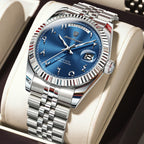 Men’s Stainless Steel Quartz Watch – Waterproof & Date