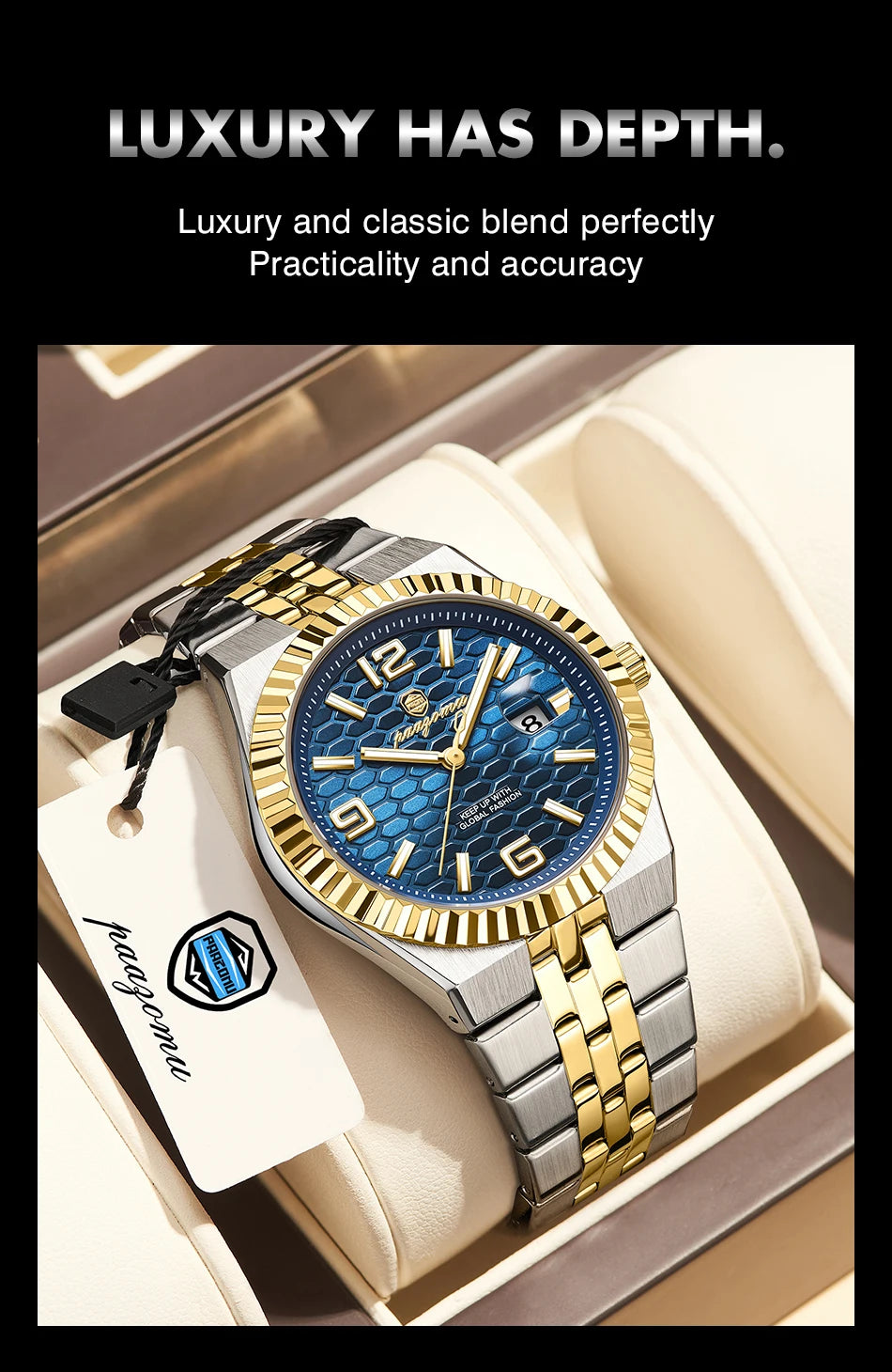 PAAZOMU Leisure Simplicity Men's Watch Roman Scale Minimalist Men's Famous Watch Night Glow Waterproof Trendy Wristwatch For Men