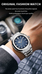 Montre habillée carrée en cuir pour homme avec affichage de la date