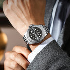 Montre à Quartz pour Homme en Acier Inoxydable – Lumineuse et Étanche à 3 ATM