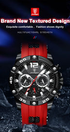 Montre Chronographe Sport Homme Quartz, Lumineuse, 3 Bar