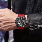 Montre Chronographe Sport Homme Quartz, Lumineuse, 3 Bar