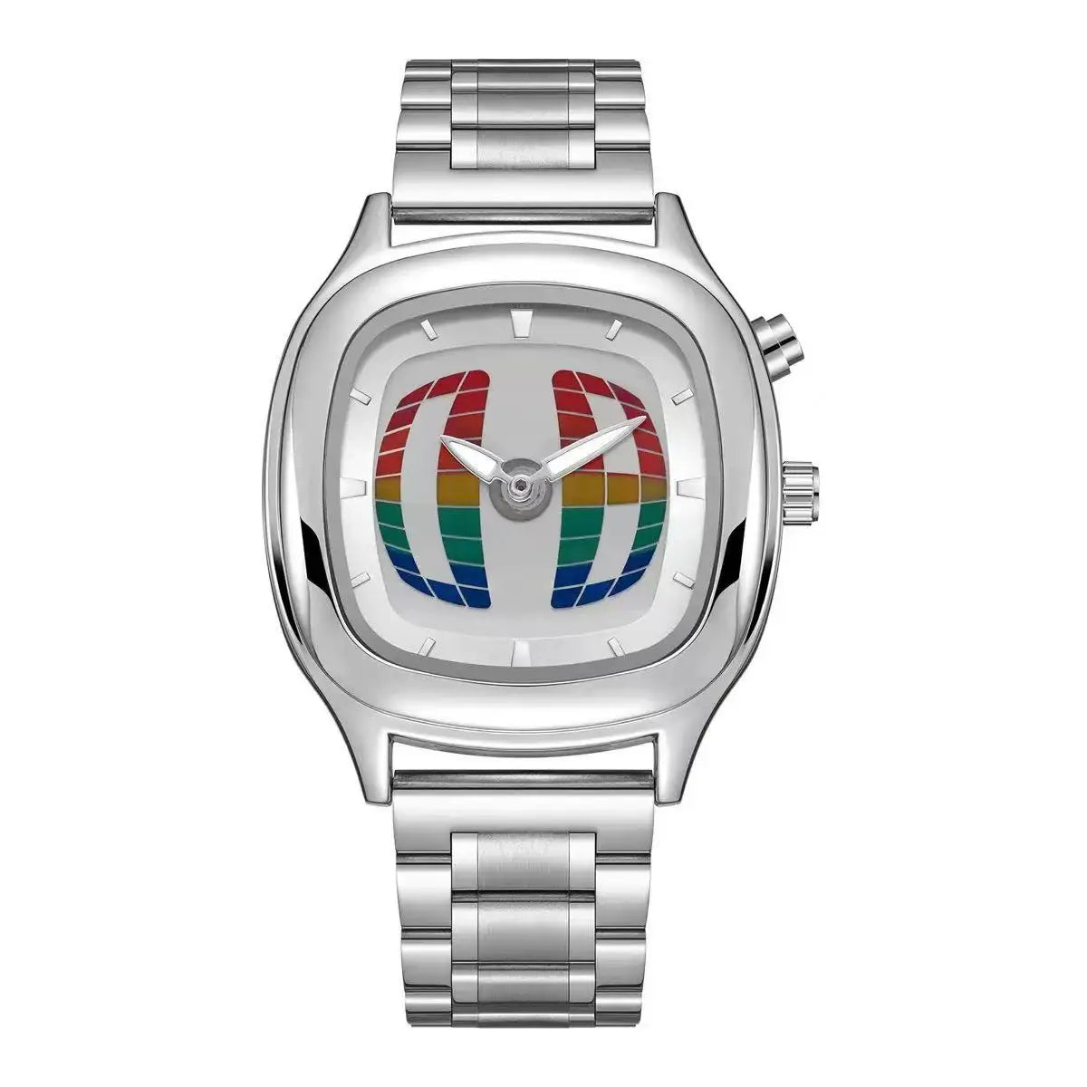Montre homme à quartz en acier inoxydable à double affichage