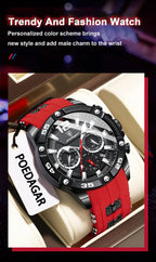 Montre Chronographe Sport Homme Quartz, Lumineuse, 3 Bar