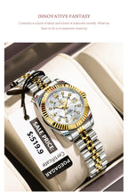 Montre habillée en acier inoxydable pour femme – Date et aiguilles luminescentes
