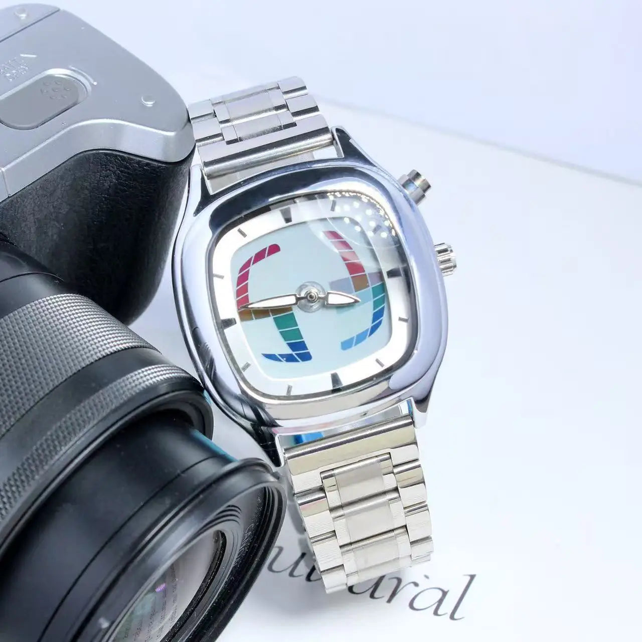 2026 Fashionable Creative Men's Watch Y2k Ins Style Pointer Digital Dual Display Luminous Men Quartz Watch Relojes Para Hombres