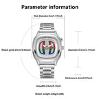 Montre homme à quartz en acier inoxydable à double affichage