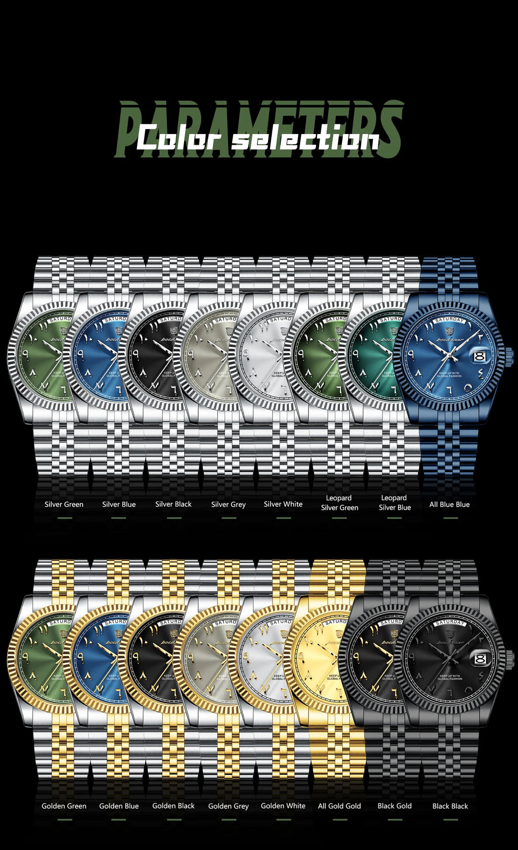 POEDAGAR Original Trendy Male Clock Waterproof Date Week Fashion Men's Watch Stainless Steel Luxury Quartz Watches For Men Reloj