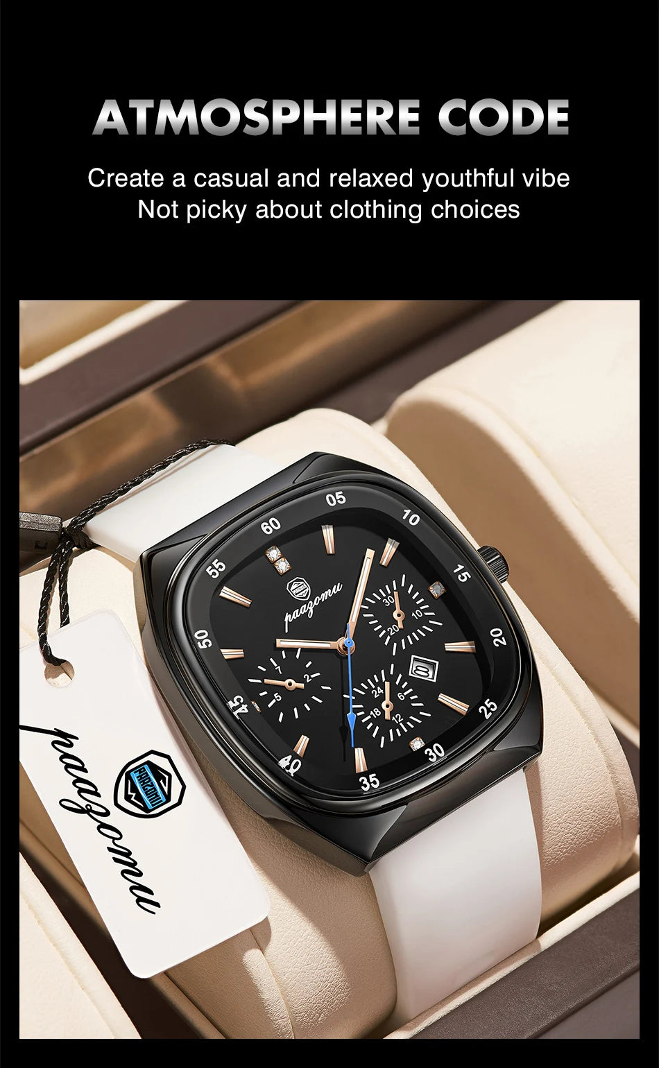 PAAZOMU Casual Sport Men Watch Top Brand Luxury  Quartz Watches For Men Waterproof Luminous Auto Date Male Watch Reloj Hombre