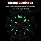 Montre Chronographe Sport Homme Quartz, Lumineuse, 3 Bar